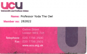Professor Yoda's union card